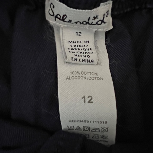 Girls Splendid navy shorts size 12 - Picture 2 of 2